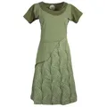Produktbild: Vishes Tunikakleid Kurzarm Lagenlook Kleid Streifen Punkte Muster Boho, Elfen, Goa, Hippie Style grün 42-44