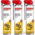 Produktbild: 3x 400ml SONAX SILIKONSPRAY MIT EASYSPRAY SCHMIERUNG SCHUTZ FARBLOS GLEITMITTEL
