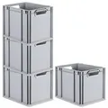 Produktbild: PROREGAL SuperSparSet 4x Eurobox NextGen Economy, Griffe offen, HxBxT 32x30x40cm, 30 Liter, Eurobehälter, Box, Transportbehälter