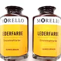 Produktbild: 2 Flaschen Lederfarbe Morello Einziehhaftfarbe zum färben DUNKELBRAUN 80 ml