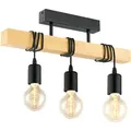 Produktbild: Eglo Deckenleuchte Townshend, Braun, Schwarz, Holz, Metall, 10.5x26.5x55 cm, Lampen & Leuchten, Innenbeleuchtung, Deckenleuchten