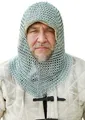 Produktbild: Battle-Merchant Kettenhaube, V-Auschnitt, ID9mm, verzinkt Mittelalter LARP Wikinger Fasching Kettenhemd Kettenringe Chainmail