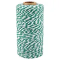 Produktbild: jijAcraft Grün und Weiß Baumwolle Schnur, 100m Bäcker Bindfäden Bastelschnur, zum DIY Basteln, Geschenke Verpacken, Weihnachten Dekoration