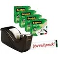 Produktbild: 3M Scotch Tischabroller Promotion C60-BK4, Schwarzer Tischabroller inkl. 4 Rollen Scotch Magic Klebeband, 19 mm x 33 m
