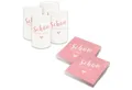 Produktbild: itenga Papierserviette itenga 6x Windlicht + 40x Servietten - Schön dass du da bist - ROSA