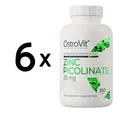 Produktbild: 6 x OstroVit Zinc Picolinate, 15mg - 150 tablets (31,10 EUR/kg)