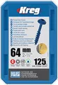 Produktbild: Kreg - 125 Stück Blue-Kote Schrauben - 8 x 64 mm - Dickgewinde - Maxi-Loc Vierkant