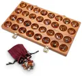 Produktbild: LOGOPLAY Spiel Hus Samena mit Metallverschlüssen Gold, Gesellschaftsspiel, Hus Spiel mit Metallverschlüssen Gold für 2 Spieler Bao Kalaha mit