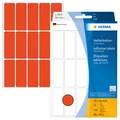 Produktbild: HERMA 2412 Vielzweck-Etiketten, 480 Stück, 20 x 50 mm, 15 pro Bogen, selbstklebend, Haushaltsetiketten zum Beschriften, matt, blanko Papier Klebeetiketten Aufkleber, rot