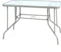 Produktbild: VCM Bistrotisch mit Glasplatte | Maße 110x60x72 cm | Glastisch mit Schirmloch | Gartentisch | Terrassentisch | Tisch
