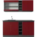 Produktbild: Vicco R-Line Singleküche Rot/Anthrazit 160 cm AP Anthrazit ohne E-Geräte
