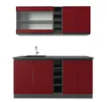 Produktbild: Vicco Küchenzeile R-Line, Rot/Anthrazit, 160 cm, AP Anthrazit