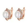 Produktbild: Heideman Ohrringe Damen Ela rose goldfarbend aus Edelstahl rosegold farbend matt Ohrschmuck für Frauen mit Perle weiss