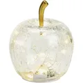 Produktbild: LED Dekolampe Apfel Glas 10er LED Lichterkette Timer Ø11cm transparent