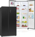 Produktbild: Bomann Side by Side Kühl Gefrierkombination mit Total No Frost und 442L Nutzinhalt, Kühlschrank mit MultiAirflow-Technologie - SBS 7344 black-inox
