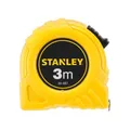 Produktbild: Stanley Bandmaß Basic, 0-30-487 (3m Länge, Maßband mit robusten Kunststoff-Gehäuse, 12,7mm breit, Endhaken zweifach vernietet, mit Gürtelclip, Feststeller & automatischen Rücklauf)