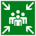 Produktbild: Sammelplatz-Zeichen 148 x 148 mm Warn- Hinweis- und Verbotsschild PST-Kunststoff