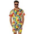 Produktbild: Opposuits Partyanzug Sommer Kombi Pika Pikachu - Strand Kostüm, Ein Outfit wie ein Donnerblitz - Pokémon Hemd und Shorts vom Typ 'Ele gelb L