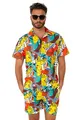 Produktbild: OppoSuits Pika Pikachu Sommer Kombi - Größe: L - Kurzer Sommer-Anzug mit Pokemon Motiv - Lustiger Beach-Party-Dress