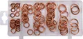 Produktbild: YATO 95 Stück Kupferringe 8,4 bis 20,2 mm für höchste Lasten, 7 Größen, Kupferdichtungen O-R