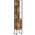 Produktbild: Vicco Badschrank Fyrk Eiche Rustikal/Schwarz 33 x 185 cm