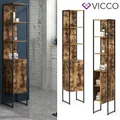 Produktbild: Badschrank Fyrk Vintage Badezimmerschrank Hochschrank Badregal 5 Fächer Vicco