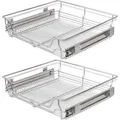 Produktbild: Einbauschublade Korbauszug 2 Stk. Silbern 600 mm - Vidaxl