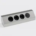Produktbild: kalb | Ecksteckdose Edelstahl Dreiecksteckdose Mehrfachsteckdose zum Nachrüsten 3X 230VAC Steckplätze 1Steckplatz mit 15,5W USB Charger Type A+C EU-Schutzkontakt-Stecker