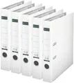 Produktbild: 5er Sparpack Leitz 1015 Qualitäts-Ordner Plastik schmal, mit patentierter 180º-Präzisionsmechanik 14 Farben zur Auswahl (weiß)