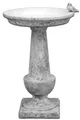 Produktbild: gartendekoparadies.de Vogel-Bad mit quadratischem Sockel, H. 74 cm, 47 kg, Grau, frostsicher aus Steinguss für Außenbereich