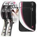 Produktbild: Butterfly Tischtennisschläger 2x Timo Boll Black 85030 + 2x Drive Case 2, Tischtennis Schläger Set Tischtennisset Table Tennis Bat Racket
