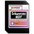 Produktbild: Creative Deco 10 x Schwarze A3 MDF Platten | 420 x 300 x 3 mm | Dünne Holz-platten | Perfekt für Laser, CNC Router, Modellierung, Durchbrochenes, Laubsäge