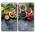 Produktbild: Kesper | Multi-Glasschneideplatte 2er Pack | Motiv AVOCADO | Herdabdeckplatte | Glasschneidbrett | Glasplatte | Spritzschutz