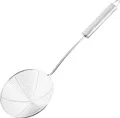 Produktbild: Fackelmann Abseihlöffel 38 cm OVALGRIFF, Schöpflöffel aus Edelstahl, Schaumlöffel zum Kochen und Frittieren (Farbe: Silber)