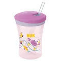 Produktbild: NUK Trinkbecher Action Cup 230ml rosa mit Trinkhalm ab 12M