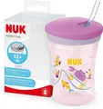 Produktbild: NUK Action Cup Trinkbecher Kinder | 230 ml | Drehdeckel mit weichem Strohhalm