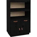 Produktbild: vidaXL Highboard Schwarz 67x40x108,5 cm Massivholz Kiefer 820161