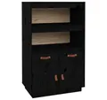 Produktbild: vidaXL Highboard Highboard Schwarz 67x40x108,5 cm Massivholz Kiefer (1 St)