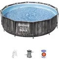 Produktbild: Frame Pool Komplett-set Bestway Hydrium 366x100 Cm Rund Mit Kartuschenfilter 2.006 L/h Sicherheitsleiter