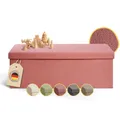 Produktbild: Laleni Sitzbank Mit Stauraum - Geräumige Truhenbank 110x38 cm - Bequemer Hocker Und Sitztruhe - Sitzhocker Für Kinder - Sitzbox in Koralle