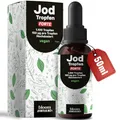 Produktbild: Jod hochdosiert - 1100 Tropfen - 150 µg pro Tropfen, Jod flüssig, Vegan & Produziert in Deutschland - Iodine Drops - Verpackung kann variieren - Laborgeprüft