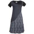 Produktbild: Vishes Tunikakleid Kurzarm Lagenlook Kleid Streifen Punkte Muster Boho, Elfen, Goa, Hippie Style schwarz 36