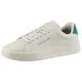 Produktbild: Tommy Hilfiger TH COURT LTH DETAIL ESS Sneaker, Freizeitschuh, Halbschuh, Schnürschuh mit seitlichem Logoschriftzug beige|grün 41 EU