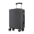 Produktbild: Koffer Trolley Reisekoffer Suitcase, Rollkoffer Handgepäck ,mit 4 Rollen360°, Hartschalenreisekoffer, Zahlenschloss, Weicher Gummigriff (M,Schwarz)
