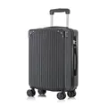 Produktbild: yonsly Trolley Reisekoffer, Rollkoffer Handgepäck, Kabinenkoffer Hartschalenreisekoffer Travel Suitcase mit 4 Rollen 360°, Zahlenschloss, Weicher Gummigriff (M, Schwarz)