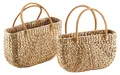 Produktbild: Kobolo Korbtasche Einkaufstasche Flechttasche aus Wasserhyazinthe - 2er Set - Schultertasche Umhängetasche Shoppingbag Bag Transport Korb Shopper Deko