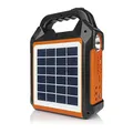 Produktbild: EASYmaxx Solar-Generator Kit 10000mAh | 2 Auflademodi: Solarpanel oder USB | Zum Aufladen von Handy, Powerbank, u.v.m. | Integriertes FM-Radio und Lautsprecher inkl. [Schwarz/Orange]