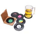 Produktbild: 6 Retro Vinyl LP Schallplatten Stil Untersetzer Tasse Matte Rutschfeste Isoli...