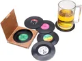 Produktbild: 6 Retro Vinyl LP Schallplatten Stil Untersetzer Tasse Matte Rutschfeste