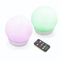 Produktbild: Esotec Solar Leuchtkugelset multicolor, schwimmend, 2er Set, 8 Lichtfarben, Akku, Fernbedienung, mehrere Modi, runde schwimmfähige LED Solarkugel, outdoor, wetterfest, außen, ⌀=15cm, 102126